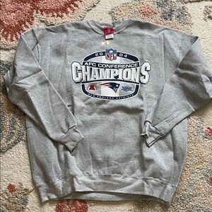 NFL 2004 AFC Conference Champions Gray Crewneck Sweater